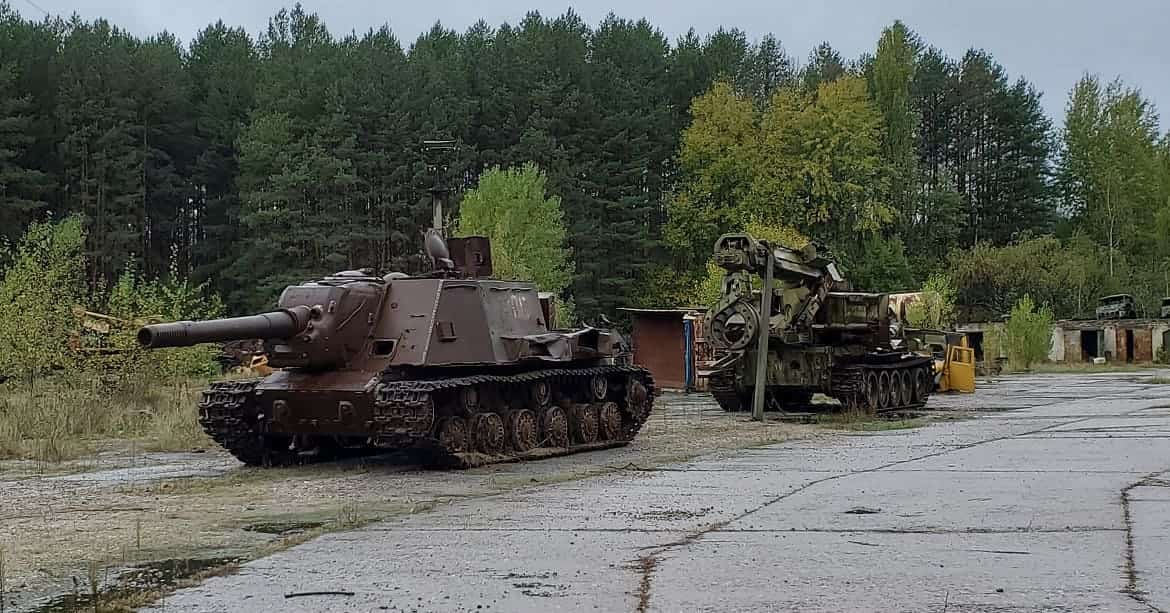 Abandoned military equipment in Chernobyl